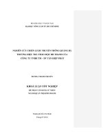 NGHIÊN CỨU CHIẾN LƯỢC TRUYỀN THÔNG QUẢNG BÁ THƯƠNG HIỆU TRÀ THẢO MỘC DR THANH CỦA CÔNG TY TNHH TM – DV TÂN HIỆP PHÁT