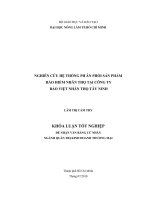NGHIÊN CỨU HỆ THỐNG PH ÂN PHỐI SẢN PHẨM BẢO HIỂM NHÂN THỌ TẠI CÔNG TY BẢO VIỆT NHÂN THỌ TÂY NINH