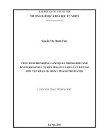 Phân tích biến động cảnh quan trong bối cảnh đô thị hóa phục vụ quy hoạch và quản lý đất đai khu vực quận hà đông, thành phố hà nội 