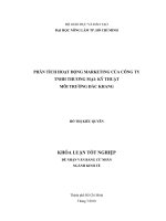 PHÂN TÍCH HOẠT ĐỘNG MARKETING CỦA CÔNG TY TNHH THƯƠNG MẠI KỸ THUẬT MÔI TRƯỜNG ĐẮC KHANG