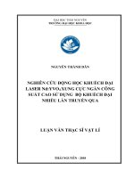 Nghiên cứu động học khuếch đại laser nd YVO4 xung cực ngắn công suất cao sử dụng bộ khuếch đại nhiều lần truyền qua 