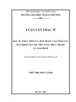 Đầu tư trực tiếp của Hàn Quốc vào lĩnh vực Bất động sản ở Việt Nam – Thực trạng và giải pháp (Luận văn thạc sĩ)