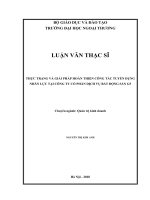 Thực trạng và giải pháp hoàn thiện công tác tuyển dụng nhân lực tại Công ty Cổ phần Dịch vụ Bất động sản G5 (Luận văn thạc sĩ)