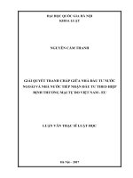 Giải quyết tranh chấp giữa nhà đầu tư nước ngoài và nhà nước tiếp nhận đầu tư theo hiệp định thương mại tự do việt nam – EU 
