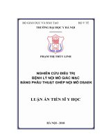 Nghiên cứu điều trị bệnh lý nội mô giác mạc bằng phẫu thuật ghép nội mô DSAEK (FULL TEXT)