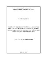 Nghiên cứu thực trạng và đề xuất các giải pháp nâng cao hiệu quả sử dụng đất của các tổ chức kinh tế được nhà nước cho thuê đất trên địa bàn thành phố vĩnh yên tỉnh vĩnh phúc 