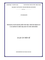 TÍN DỤNG NGÂN HÀNG đối với VIỆC CHUYỂN DỊCH CƠ cấu KINH tế TRÊN địa BÀN TP  hồ CHÍ MINH tt 
