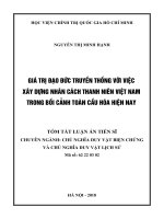 TÓM tắt TIẾNG VIỆT giá trị đạo đức truyền thông với việc xây dựng nhân cách thanh niên việt nam trong bối cảnh toàn cầu hóa hiện nay
