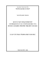 Quản lý quy hoạch đội ngũ cán bộ quản lý các cơ sở giáo dục của huyện Cẩm Khê, tỉnh Phú Thọ đến năm 2021 (Luận văn thạc sĩ)