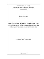 Đánh giá công tác thu hồi đất, giải phóng mặt bằng của dự án xây dựng đường cao tốc hòa lạc   hòa bình trên địa bàn thành phố hòa bình, tỉnh hòa bình 