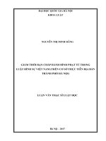 Giảm thời hạn chấp hành hình phạt tù trong luật hình sự việt nam (trên cơ sở thực tiễn địa bàn thành phố hà nội) 