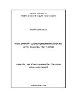 Nâng cao chất lượng đội ngũ công chức tại huyện thanh ba, tỉnh phú thọ 