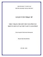 Thực trạng thu hút FDI vào lĩnh vực dịch vụ bán lẻ tại Việt Nam và giải pháp (Luận văn thạc sĩ)