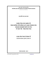 Phân tích các nhân tố ảnh hưởng tới năng lực cạnh tranh của doanh nghiệp nhỏ và vừa thành phố việt trì   tỉnh phú thọ 