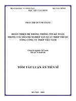 Hoàn thiện hệ thống thông tin kế toán trong các doanh nghiệp sản xuất thép thuộc tổng công ty thép việt nam tt 