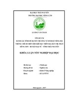 Đánh giá tính dễ bị tổn thương về sinh kế nông hộ trồng chè do biến đổi khí hậu trên địa bàn thị trấn Hùng Sơn Huyện Đại Từ Tỉnh Thái Nguyên (Khóa luận tốt nghiệp)
