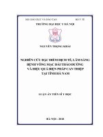 Nghiên cứu đặc điểm dịch tễ, lâm sàng bệnh võng mạc đái tháo đường và hiệu quả biện pháp can thiệp tại tỉnh Hà Nam (FULL TEXT)