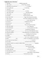 Supply the correct verb tenses