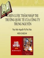 chiến lược thâm nhập thị trường mỹ của cà phê trung nguyên