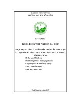 Thực trạng và giải pháp phát triển cây dược liệu tại HTX Đông Nam Dược xã Hà Vị, huyện Bạch Thông, tỉnh Bắc Kạn (Khóa luận tốt nghiệp)