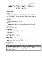 Giáo án Sinh học 6 bài 47: Thực vật bảo vệ đất và nguồn nước