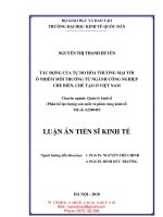 LA03 070 tác động của tự do hóa thương mại tới ô nhiễm môi trường từ ngành công nghiệp chế biến, chế tạo ở việt nam 