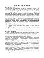 Tóm tắt luận án tiếng anh  nghiên cứu kết quả của phẫu thuật cố định thể thủy tinh nhân tạo vào thành củng mạc có sử dụng đèn soi nội nhãn