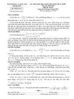 Đề thi chọn học sinh giỏi tỉnh toán 12 THPT năm 2018 – 2019 sở GD và đt hải dương 