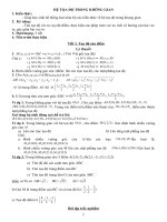 Giáo án ôn thi THPT quốc gia Toán Chủ  đề 12 hệ tọa độ trong KG