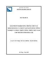Giải pháp marketing trong cho vay khách hàng cá nhân tại ngân hàng nông nghiệp và phát triển nông thôn việt nam, chi nhánh tỉnh đăk lăk