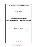 Luận văn tốt nghiệp : Kinh tế du lịch theo hướng phát triển bền vững ở tỉnh Thừa Thiên Huế