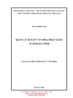 Luận văn tốt nghiệp : Quản lý di sản văn hóa Phật giáo ở Hà Tĩnh
