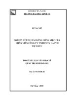 TÓM tắt nghiên cứu về sự hài lòng công việc của nhân viên trong công ty TNHH MTV cà phê việt đức tại đắk lắk