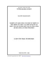 Nghiên cứu khả năng tái sinh tự nhiên và đặc điểm cấu trúc của một số quần xã thực vật sau nương rẫy tại xã lãng công huyện sông lô, tỉnh vĩnh phúc 