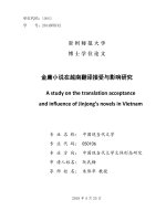Nghiên cứu tiếp nhận, dịch thuật và ảnh hưởng tiểu thuyết Kim Dung tại Việt Nam