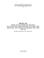 Đánh giá tác động môi trường cải tạo và nâng cấp bãi rác Bảo Yên, Lào Cai