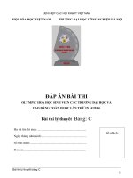 đáp án đề thi olympic hóa học sinh viên toàn quốc 2016 bảng C