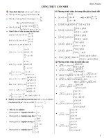 Cong thuc toan THPT, trọn bộ công thức toán luyện thi THPT quốc gia