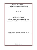 Nghiên cứu hệ thống hạn chế trượt quay của bánh xe ô tô trên cơ sở hệ thống phanh khí nén có ABS (Luận án tiến sĩ)