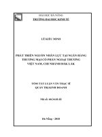 TÓM tắt phát triển nguồn nhân lực tại ngân hàng TMCP ngoại thương, chi nhánh đắk lắk