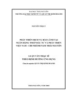 Phát triển dịch vụ bảo lãnh tại Ngân hàng TMCP Đầu tư và Phát triển Việt Nam  Chi nhánh nam Thái Nguyên (Luận văn thạc sĩ)