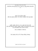 Điều kiện tối ưu của một số vấn đề lập kế hoạch thực hiện trên mô hình máy đơn và mô hình máy song song (NCKH)