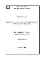 TÓM tắt phát triển nguồn nhân lực huyện krông ana, tỉnh đắk lắk