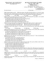 Đề trắc nghiệm môn Vật lí ôn thi vào 10