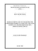 Đánh giá những yếu tố ảnh hưởng tới ý định khởi nghiệp của sinh viên việt nam nghiên cứu trường hợp sinh viên khối ngành kỹ thuật