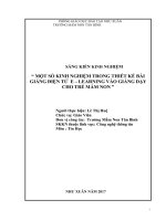 SKKN một số kinh nghiệm trong thiết kế bài giảng điện tử e_leaing cho trẻ mầm non