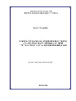 Nghiên cứu đánh giá ảnh hưởng hoạt động của mỏ than hà tu, tỉnh quảng ninh tới thảm thực vật và định hướng phục hồi 