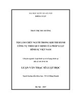 Tội làm chết người trong khi thi hành công vụ theo quy định của pháp luật hình sự việt nam 