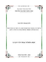 Phân tích cấu trúc một số hợp chất trong cây Trứng Quốc ( Stixis Suaveolens Roxb, PierreCapparaceae) (Luận văn thạc sĩ)