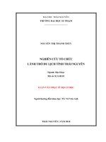 Nghiên cứu tổ chức lãnh thổ du lịch tỉnh Thái Nguyên (Luận văn thạc sĩ)